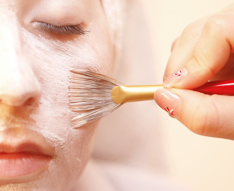 Woman getting a face mask